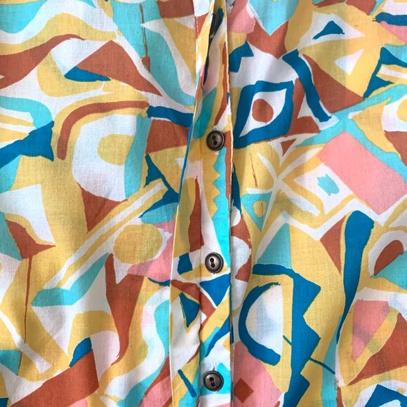 Anthropologie Danielle Kroll Brooklynite Blouse Oversized Sleeveless Cottagecore - Picture 6 of 11